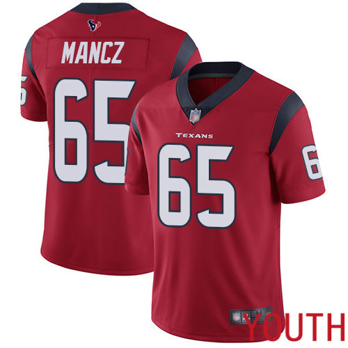 Houston Texans Limited Red Youth Greg Mancz Alternate Jersey NFL Football #65 Vapor Untouchable->women nfl jersey->Women Jersey